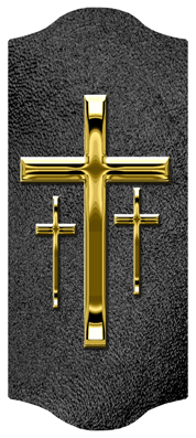 DARAY-C-517-GD-SH-BK Gold 3 Crosses Shimmer Black